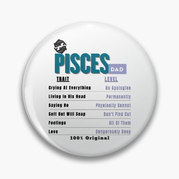 Item preview, Pisces Dad Traits - Humorous Zodiac Father's Day Gift designed and sold by ZenWealthDesign.