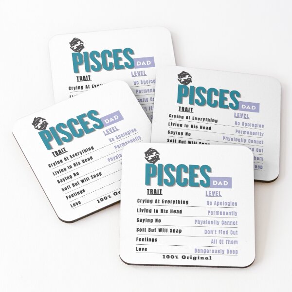 Item preview, Pisces Dad Traits - Humorous Zodiac Father's Day Gift designed and sold by ZenWealthDesign.