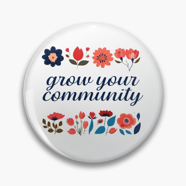 Item preview, grow your community in cursive with flowers designed and sold by coffeepolicy.