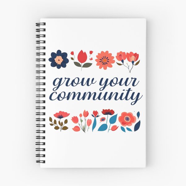 Item preview, grow your community in cursive with flowers designed and sold by coffeepolicy.