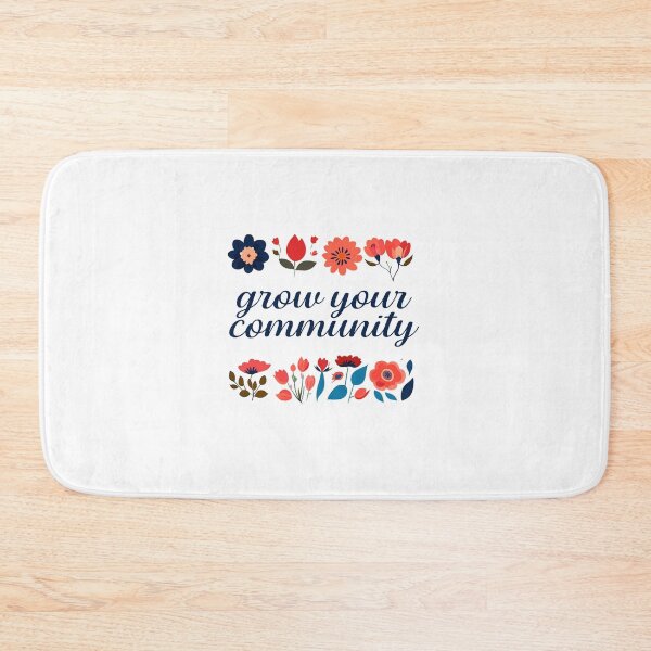 Item preview, grow your community in cursive with flowers designed and sold by coffeepolicy.