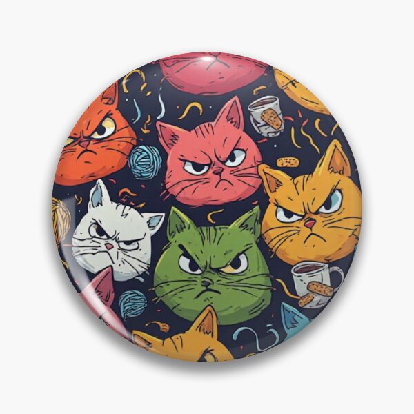 Item preview, Funny Angry Cat Seamless Pattern Grumpy Kittens Pop Art designed and sold by dcohea.