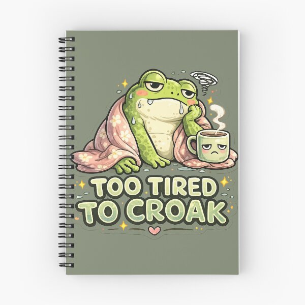 Item preview, Too Tired to Croak – Funny Exhausted Frog Meme Sticker designed and sold by Naturalite19.