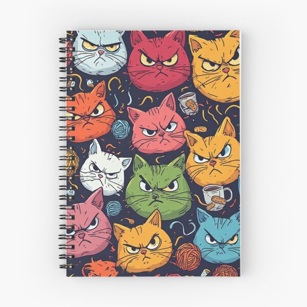 Item preview, Funny Angry Cat Seamless Pattern Grumpy Kittens Pop Art designed and sold by dcohea.