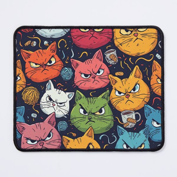 Item preview, Funny Angry Cat Seamless Pattern Grumpy Kittens Pop Art designed and sold by dcohea.