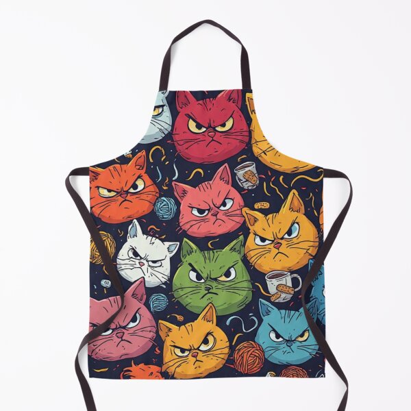 Item preview, Funny Angry Cat Seamless Pattern Grumpy Kittens Pop Art designed and sold by dcohea.