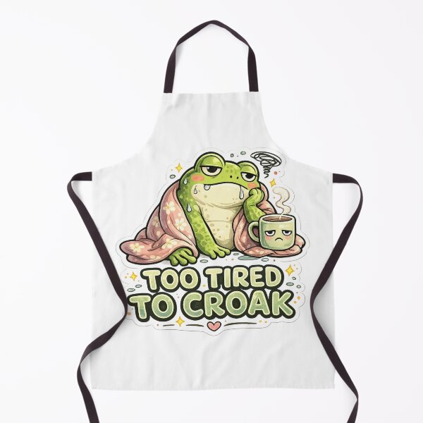 Item preview, Too Tired to Croak – Funny Exhausted Frog Meme Sticker designed and sold by Naturalite19.