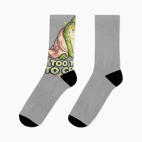 Item preview, Too Tired to Croak – Funny Exhausted Frog Meme Sticker designed and sold by Naturalite19.
