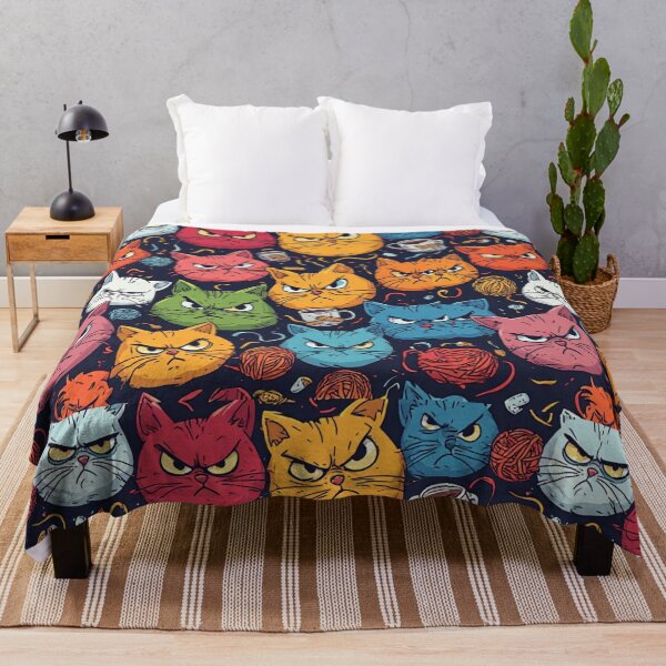 Item preview, Funny Angry Cat Seamless Pattern Grumpy Kittens Pop Art designed and sold by dcohea.