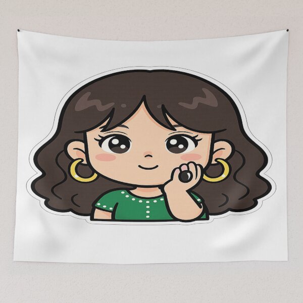 Item preview, Cute Brunette Chibi Girl Sticker | Kawaii Cartoon Aesthetic designed and sold by FernandsOficial.