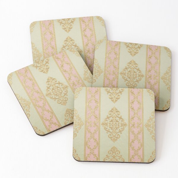 Item preview, Pistachio & Matte Pink Striped Shimmer Gold Baroque designed and sold by DesignsByPrnces.