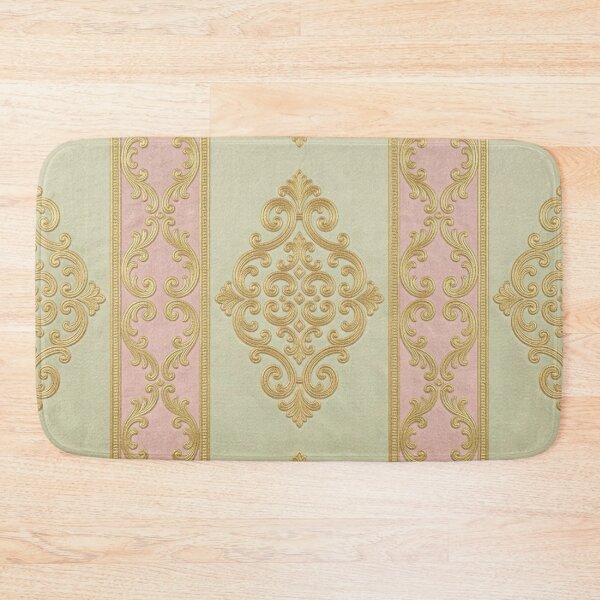 Item preview, Pistachio & Matte Pink Striped Shimmer Gold Baroque designed and sold by DesignsByPrnces.