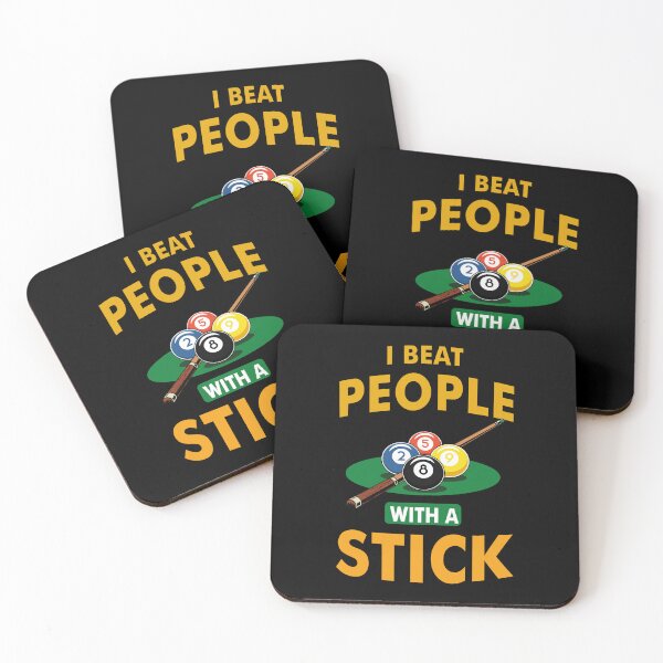 Item preview, I Beat People With A Stick Funny Pool Billiards Shirt designed and sold by artetotal.