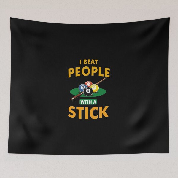 Item preview, I Beat People With A Stick Funny Pool Billiards Shirt designed and sold by artetotal.