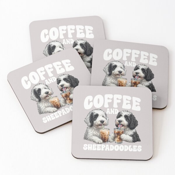 Item preview, Coffee And Sheepadoodle Owner Sheepadoodle Lover Pullover Hoodie designed and sold by MabelWells.