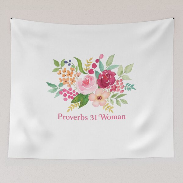 Item preview, Proverbs 31 Woman Floral Watercolor Christian Design designed and sold by DIY by Daphne Co..