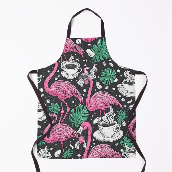Item preview, Funny Pink Flamingo Coffee Seamless Pattern Tropical Cafe Art designed and sold by dcohea.
