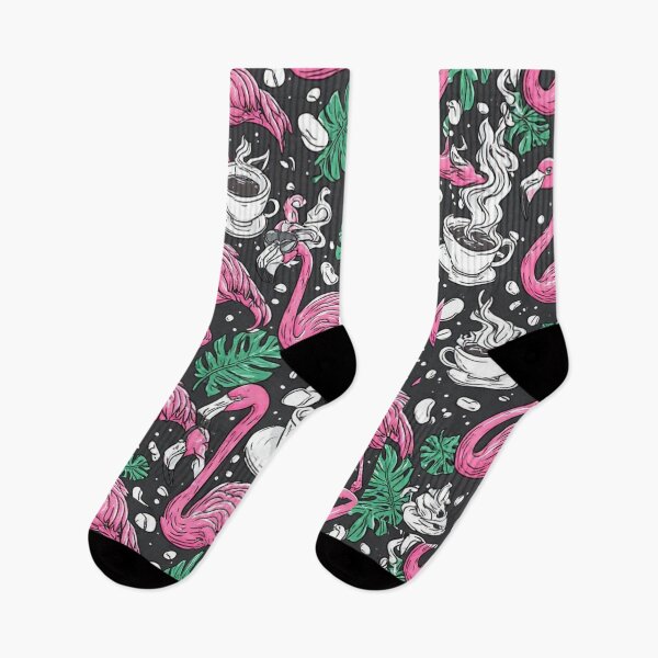 Item preview, Funny Pink Flamingo Coffee Seamless Pattern Tropical Cafe Art designed and sold by dcohea.