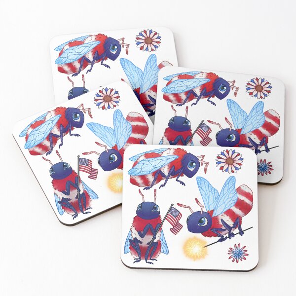 Item preview, Red, White and Bee designed and sold by DoodleBugPress.