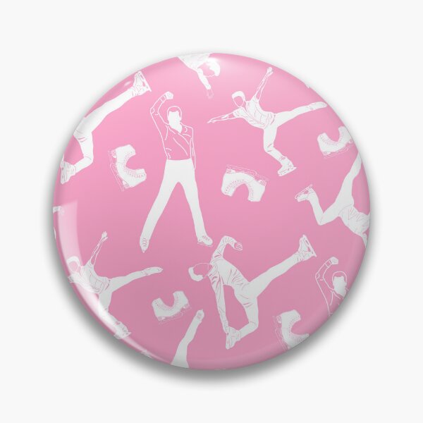 Item preview, Male Figure Skaters White Designs on Bubble Gum Pink designed and sold by PD-Skating.