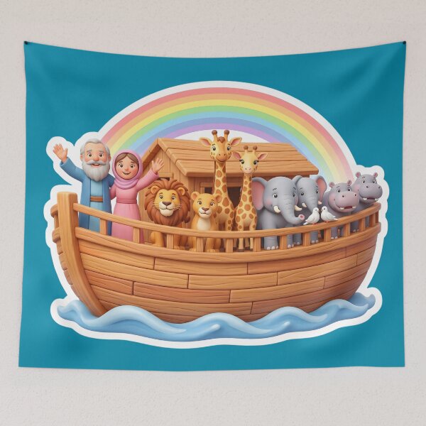 Item preview, Cute 3D Noah's Ark Cartoon Sticker designed and sold by RRRShop.