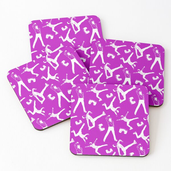 Item preview, Male Figure Skaters White Designs on Eggplant Purple designed and sold by Purposely Designed.