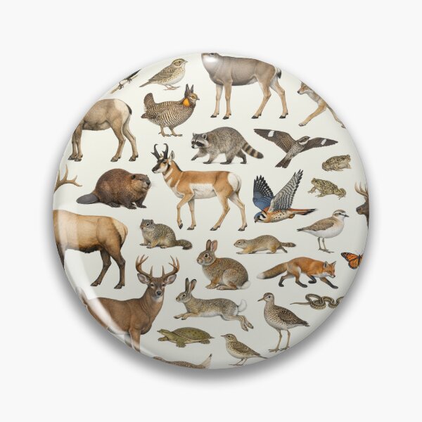 Item preview, Animals of the Great Plains Retro Style Identification Chart designed and sold by kakarikihill.