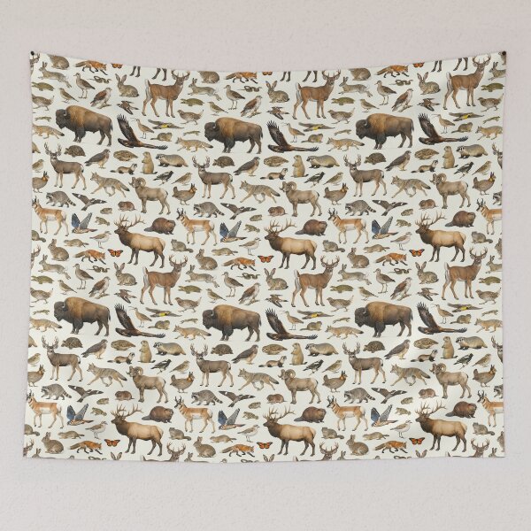 Item preview, Animals of the Great Plains Retro Style Identification Chart designed and sold by kakarikihill.
