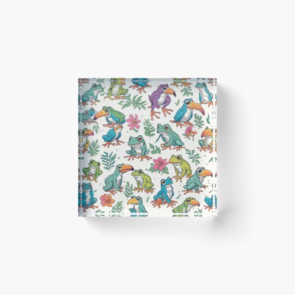 Item preview, Dodo Bird and Frog Seamless Pattern Tropical Jungle Art designed and sold by dcohea.