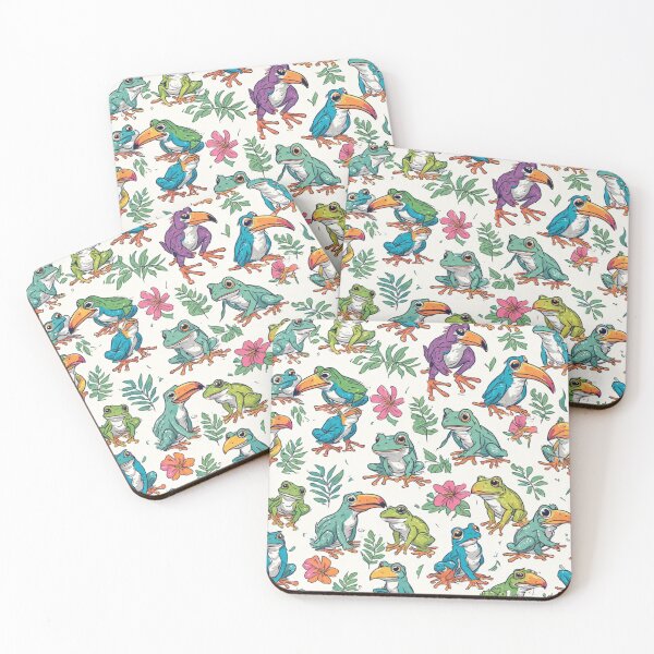 Item preview, Dodo Bird and Frog Seamless Pattern Tropical Jungle Art designed and sold by dcohea.