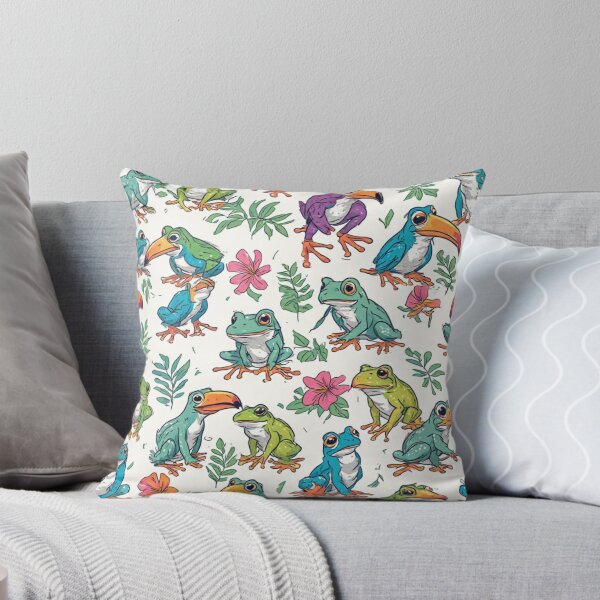 Item preview, Dodo Bird and Frog Seamless Pattern Tropical Jungle Art designed and sold by dcohea.