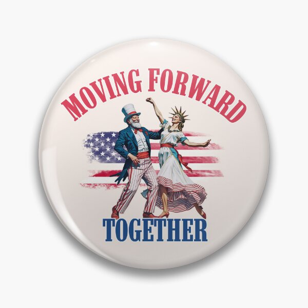 Item preview, Moving Forward Together Uncle Sam Lady Liberty Patriotic Art designed and sold by SilverSeaBKK.