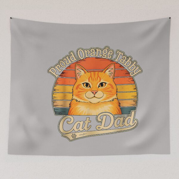 Item preview, Proud Orange Tabby Cat Dad Sunset Graphic designed and sold by GreggRoss.