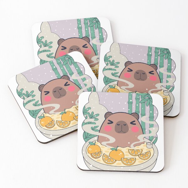 Item preview, Capybara Onsen Bliss with Oranges designed and sold by Mousy17.