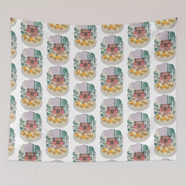 Item preview, Capybara Onsen Bliss with Oranges designed and sold by Mousy17.