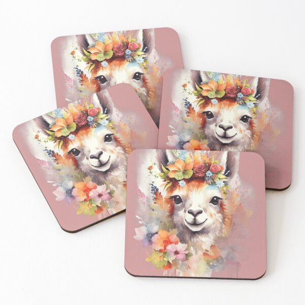 Item preview, Llama Floral Crown Watercolor Animal Art designed and sold by meilcannb.