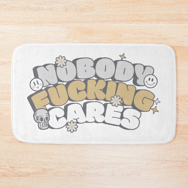 Item preview, Nobody Fucking Cares Cute Skull - Floral Sarcastic Phrase designed and sold by silviaarzamendia.