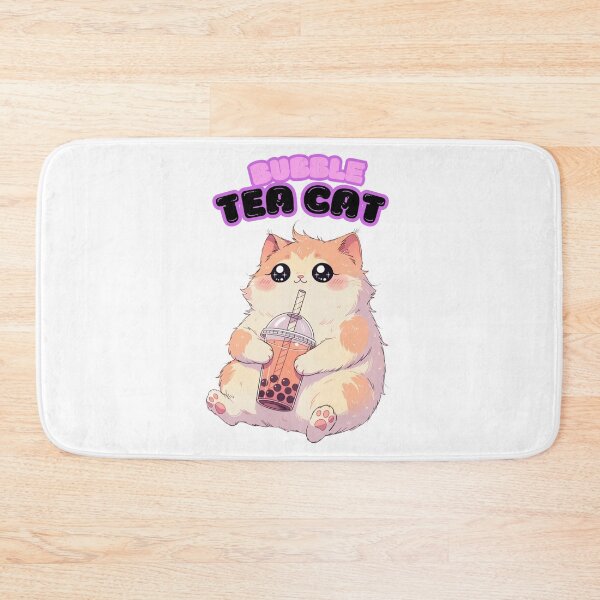 Item preview, Cute Bubble Tea Cat Kawaii Boba Lover Lazy Cat Illustration designed and sold by Mousy17.