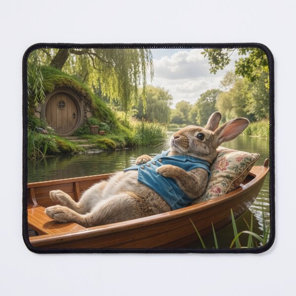 Item preview, Rabbit Woolgathers on the River designed and sold by Tridentulus.