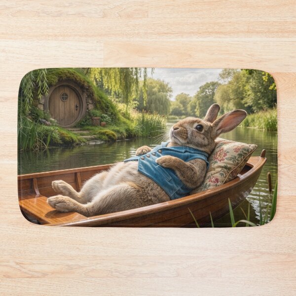 Item preview, Rabbit Woolgathers on the River designed and sold by Tridentulus.