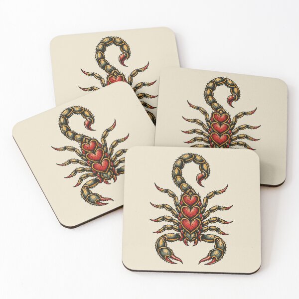 Item preview, Heart Scorpion Old School Traditional Tattoo Style designed and sold by Eh Plus Designs.