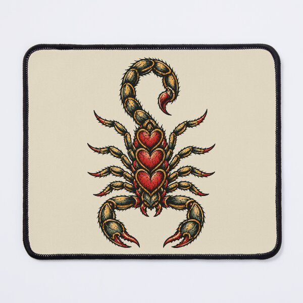 Item preview, Heart Scorpion Old School Traditional Tattoo Style designed and sold by Eh Plus Designs.