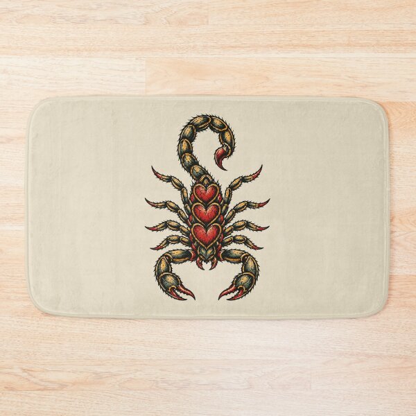Item preview, Heart Scorpion Old School Traditional Tattoo Style designed and sold by Eh Plus Designs.