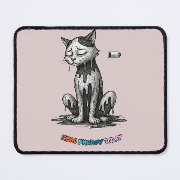 Item preview, Exhausted Cat Melted on Floor – Social Battery Dead T-Shirt designed and sold by Mousy17.