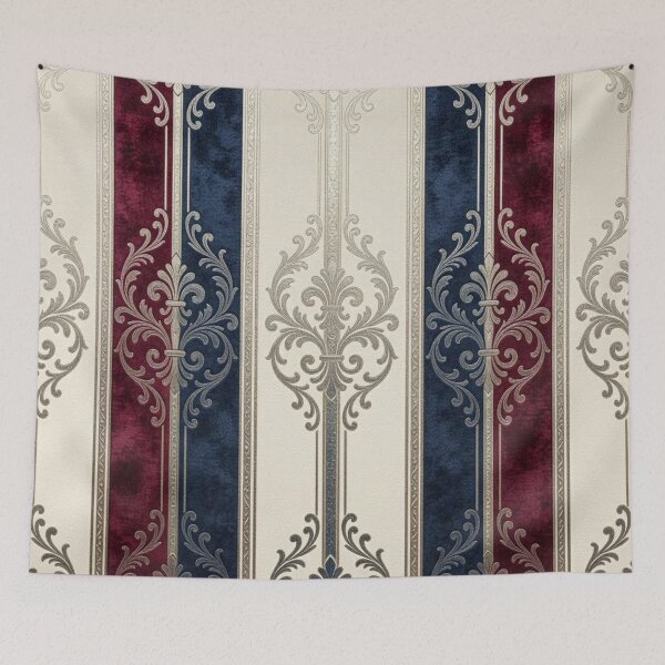 Item preview, Burgundy & Midnight Blue Striped Baroque designed and sold by DesignsByPrnces.
