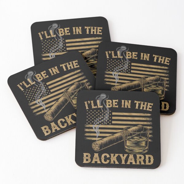 Item preview, i'll be in the backyard vintage usa flag cigar and bourbon designed and sold by mariazin.