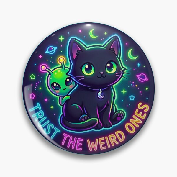 Item preview, Trust The Weird Ones Alien Black Cat designed and sold by Conspiracy Cat Club.