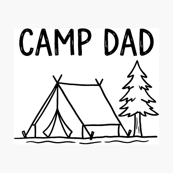 Item preview, Camp Dad black and white designed and sold by Wander & Create.