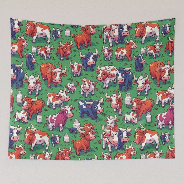 Item preview,  Funny Colorful Cow and Bull Seamless Pattern Cute Cattle Art designed and sold by dcohea.