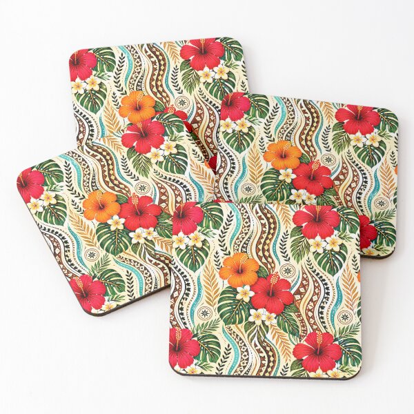 Item preview, Tonga Polynesian Tropical Floral Pattern designed and sold by Myra365Art.